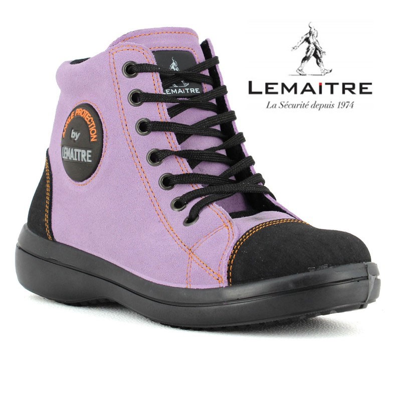chaussure basket de securite femme lilas